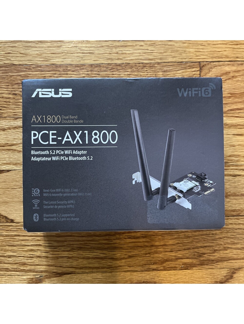 ASUS PCE AX1800 WiFi 6 Bluetooth 5.2 Network Adapter 1800 Mbps WPA3 Security